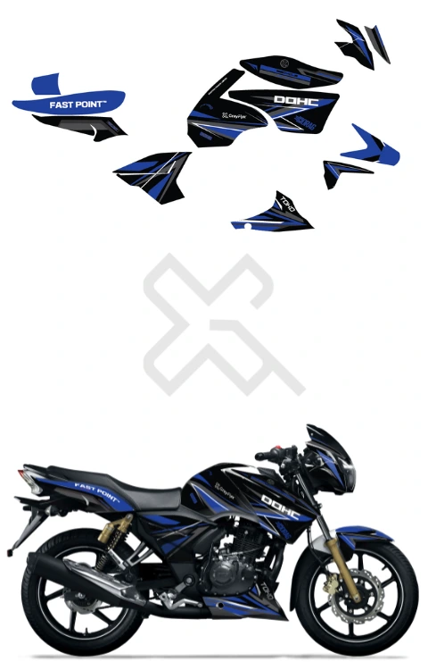 DOHC Edition Full Body Sticker Compatible with Apache RTR 2v | Made in Premium Gloss Vinyl With FPF(Fade Protection Film), Waterproof, Precut Sticker, Pack of 1 Compatible with Both Side